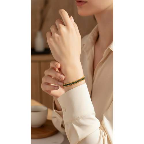 NXGOLD Designer Green Cubic Zirconia Bracelet for Women