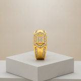 Regal Crystal Crest Men's Ring