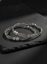 925 Silver Designer Hexagon CZ Bangles
