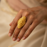 NXGOLD Traditional Floral Filigree Adjustable Ring for Women