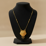 NXGOLD Ethnic Black Bead Mangalsutra with Antique Pendant