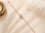 Elegant Rose Bloom CZ Sterling Silver Bracelet for Women