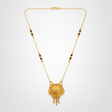 NXGOLD Ethnic Black Bead Mangalsutra with Antique Pendant