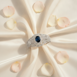 Premium Blue Sapphire Halo CZ Designer Bracelet for Women & Girls