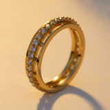 NXGOLD CZ Band Ring for Women With CZ Stone