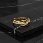 Elegant Wave Infinity Stone Studded Ring for Women