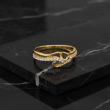 Elegant Wave Infinity Stone Studded Ring for Women