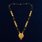 Ethnic Mangalsutra with Intricate Floral Temple Pendant