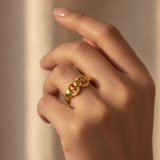 NXGOLD Elegant Twin Circle Heritage Adjustable Ring for Women