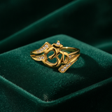 Spiritual Om CZ Open Ring for Women & Girls