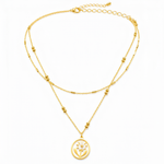 Golden Daisy Flower Layered Necklace for Women
