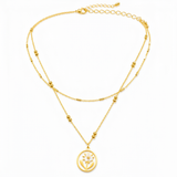 Golden Daisy Flower Layered Necklace for Women
