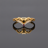 NXGOLD Stylish Heart Charm Gold Finish Ring for Women