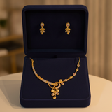 NXGOLD Premium Leaf Vine Crystal Necklace Set for Women