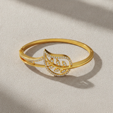 Designer Botanical Leaf CZ Gold Bracelet Women & Girls