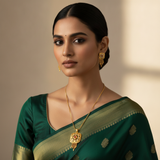 Designer Square Pendant Necklace with Matching Earrings