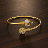 Luxury Bloom CZ Open Cuff Bracelet for Women & Girls