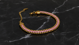 NXGOLD Designer Pink Cubic Zirconia Bracelet for Girls & Women