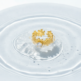 Luxury Flower Blossom Adjustable Ring with Sparkling CZ for Women