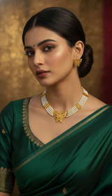 Elegant Butterfly Pearl Choker & Earrings Set