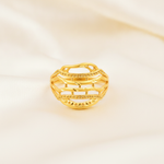 Modern Lattice Gold Finish Ring for Women