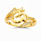 Spiritual Om CZ Open Ring for Women & Girls