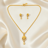 Elegant Floral CZ Pendant Necklace & Earrings Set for Women