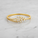 Regal Marquise Crystal Leaf Open Bracelet for Women