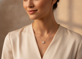 Heart-Shaped Crystal Clover Pendant Necklace