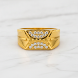 Imperial Crystal Bow Crest Gold Ring