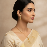 NXGOLD Finish Teardrop Pendant Necklace & Earrings Set for Women