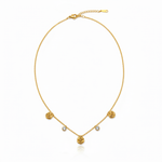 Golden Bloom Crystal Drop Necklace