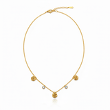 Golden Bloom Crystal Drop Necklace
