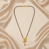 NXGOLD Traditional Black Bead Mangalsutra with Elegant Pendant