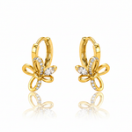 NXGOLD Butterfly Charm Crystal Gold-Toned Hoop Earrings for Women