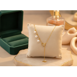 Golden Butterfly Pearl Drop Necklace for Women