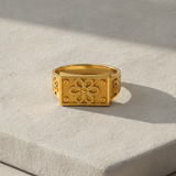 Royal Bloom Heritage Gold Statement Ring for Men
