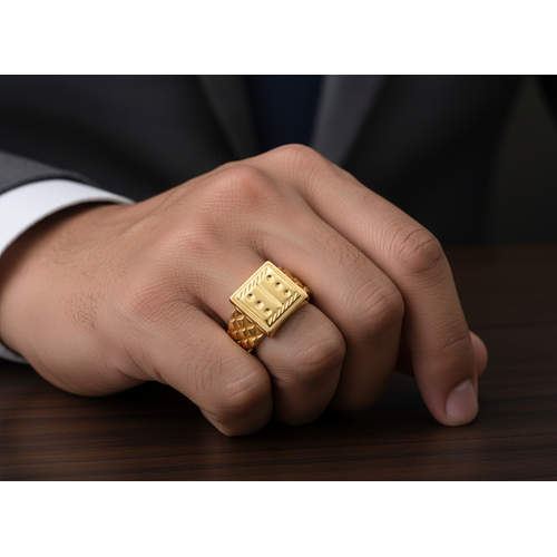 NXGOLD Heritage Square Signet Ring