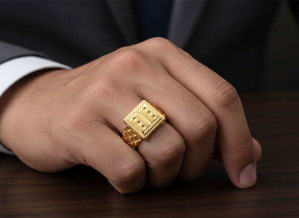 NXGOLD Heritage Square Signet Ring