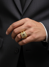 NXGOLD Royale Black Diamond Signet Ring
