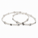 925 Silver Flower Pattern Bangles