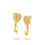 Crystal Heart Tassel Earrings for Women