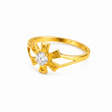 Trendy Sunburst Cubic Zirconia Ring for Women & Girls