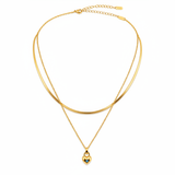 Luxury Heart Charm Two-Layer Necklace for Women