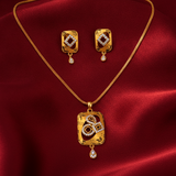 Radiant Square CZ Pendant Necklace Set
