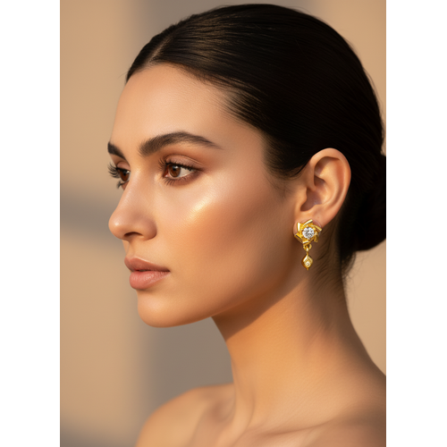 NXGOLD Twinkle Bloom Crystal Drop Earrings