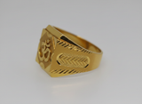 NXGOLD Om Divine Square Signet Gold Ring for Men