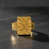 Rajwada Trinity Gold Statement Ring for Men