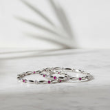 92.5 Silver Premium Bangles with Ruby & Cubic Zirconia