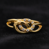 Infinity Loop Cubic Zirconia Open Ring for Women & Girls